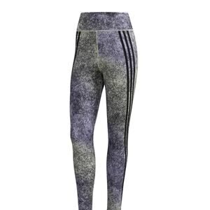 ADIDAS Yellow Purple Black 3 Stripe Climalite Elastic Waist Training Leggings XS